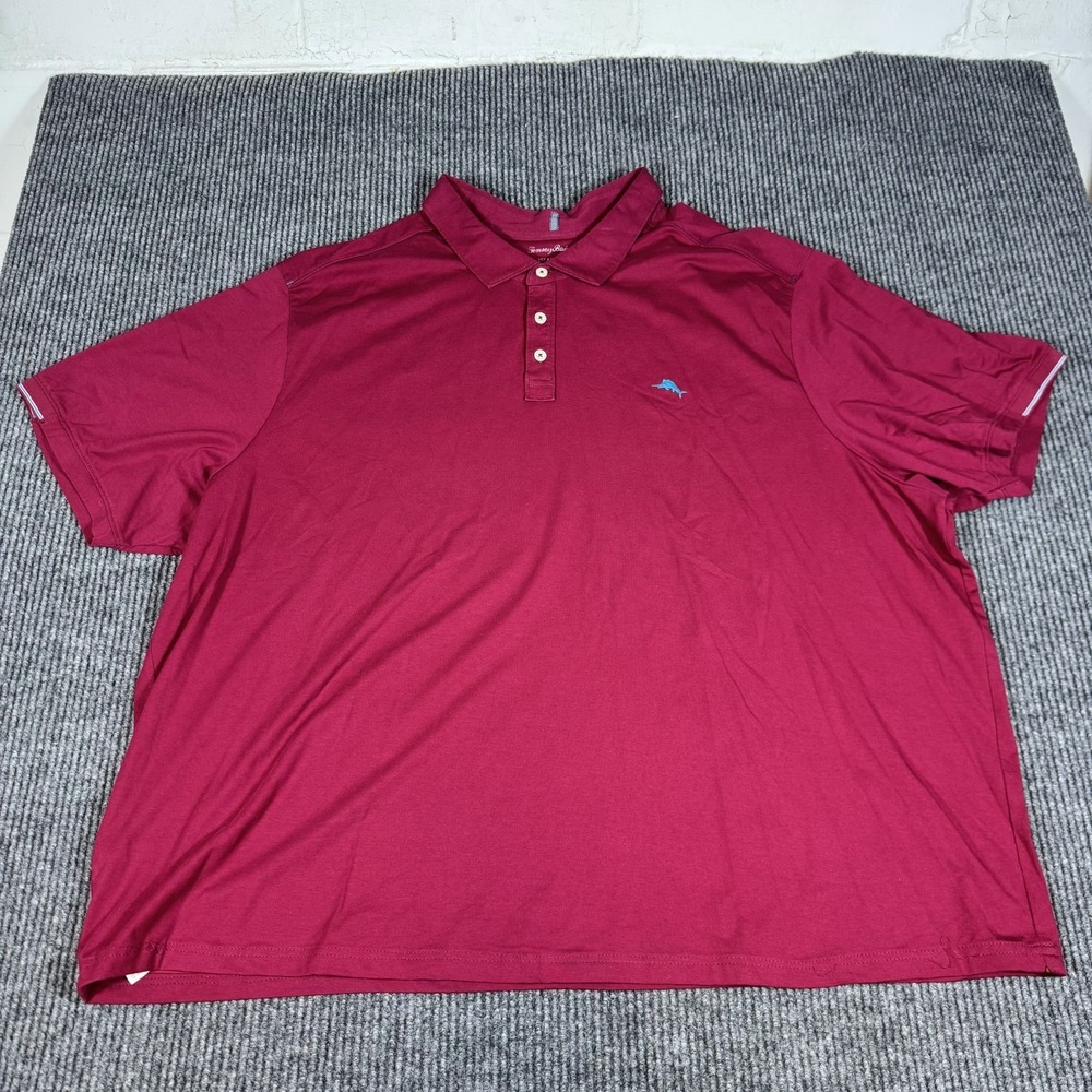 Tommy Bahama Polo Shirt Island Zone 4XL Burgundy Stretch Maroon Golf Performance
